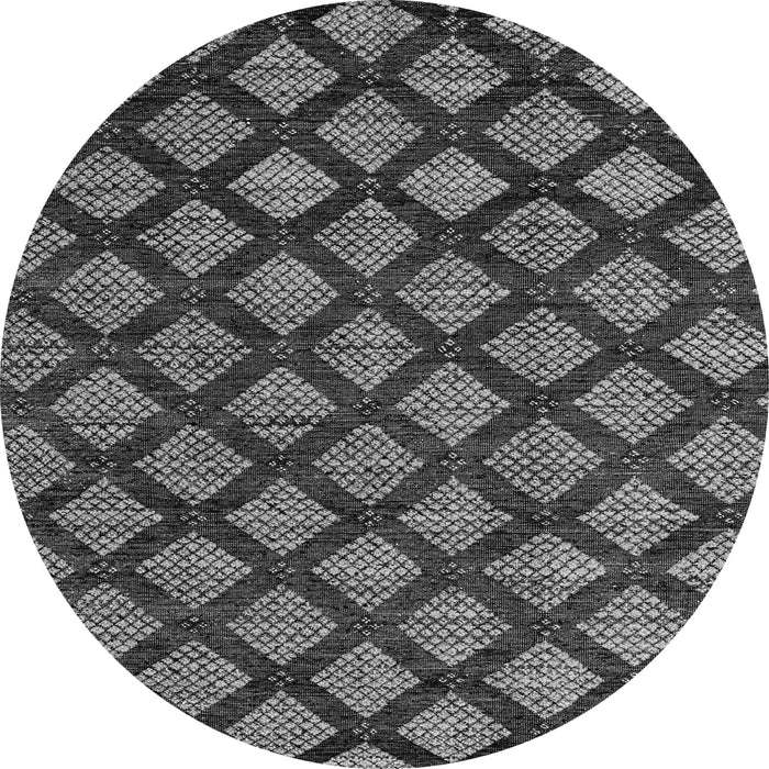 Round Machine Washable Abstract Gray Modern Rug, wshabs4873gry
