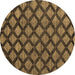 Round Abstract Brown Modern Rug, abs4873brn