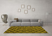 Machine Washable Abstract Yellow Modern Rug in a Living Room, wshabs4873yw