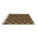 Sideview of Machine Washable Abstract Brown Modern Rug, wshabs4873brn