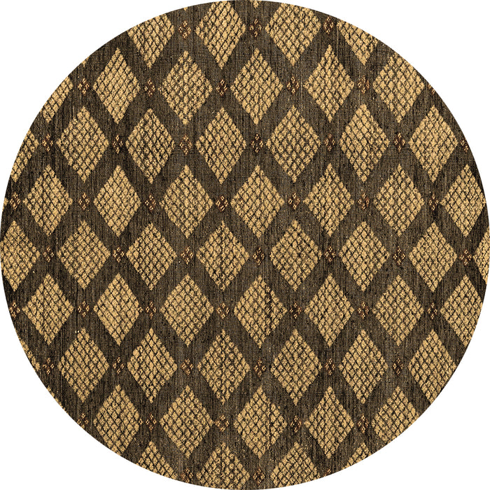 Round Machine Washable Abstract Brown Modern Rug, wshabs4873brn