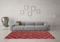 Machine Washable Abstract Red Modern Rug, wshabs4873red