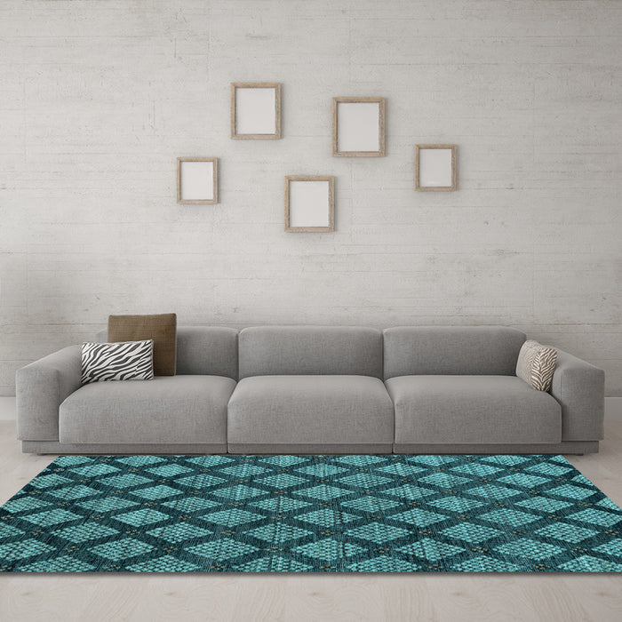 Machine Washable Abstract Light Blue Modern Rug in a Living Room, wshabs4873lblu
