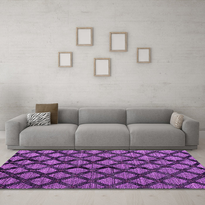 Machine Washable Abstract Purple Modern Area Rugs in a Living Room, wshabs4873pur