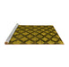 Sideview of Machine Washable Abstract Yellow Modern Rug, wshabs4873yw