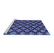 Sideview of Machine Washable Abstract Blue Modern Rug, wshabs4873blu