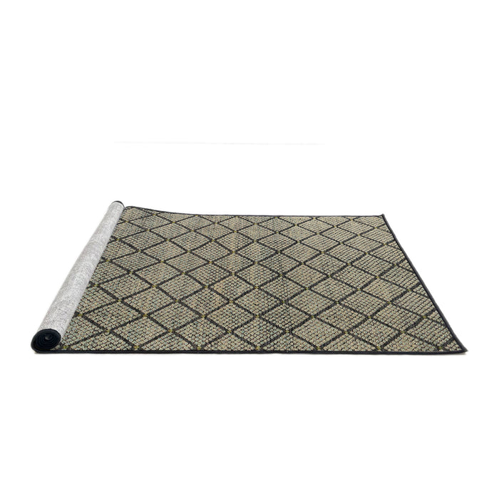 Sideview of Machine Washable Abstract Tan Brown Rug, wshabs4874