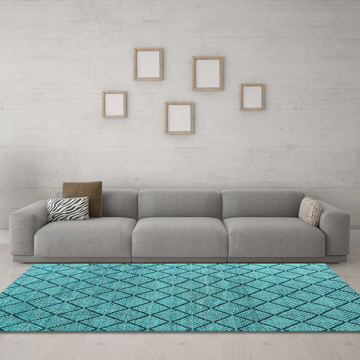 Machine Washable Abstract Light Blue Modern Rug in a Living Room, wshabs4874lblu