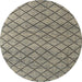 Round Abstract Tan Brown Modern Rug, abs4874