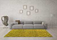 Machine Washable Abstract Yellow Modern Rug, wshabs4874yw