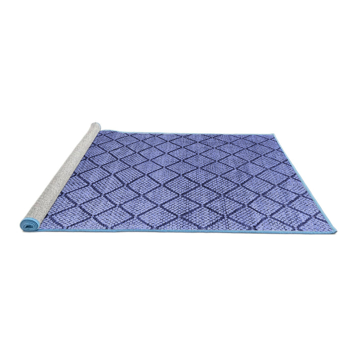 Sideview of Machine Washable Abstract Blue Modern Rug, wshabs4874blu