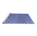 Sideview of Machine Washable Abstract Blue Modern Rug, wshabs4874blu