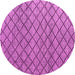 Round Machine Washable Abstract Pink Modern Rug, wshabs4874pnk