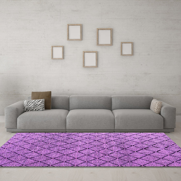 Machine Washable Abstract Purple Modern Area Rugs in a Living Room, wshabs4874pur