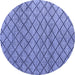 Round Machine Washable Abstract Blue Modern Rug, wshabs4874blu