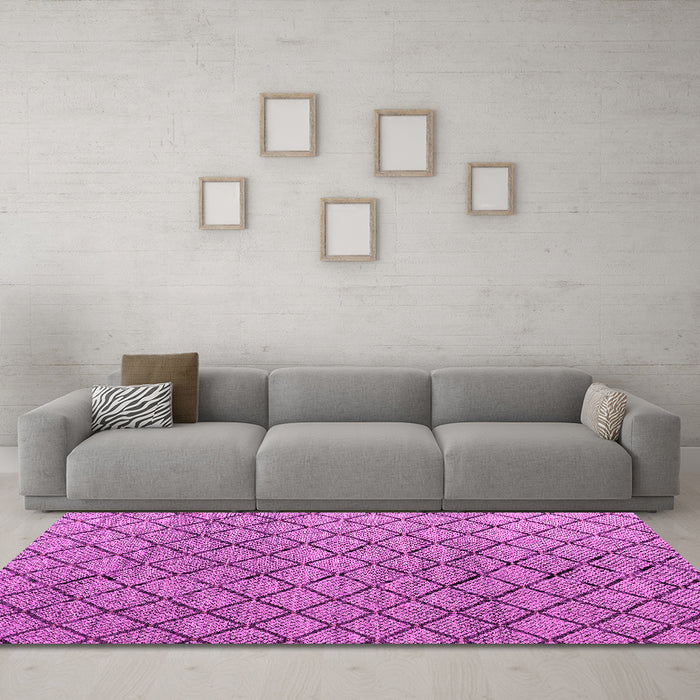 Machine Washable Abstract Pink Modern Rug in a Living Room, wshabs4874pnk