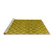 Sideview of Machine Washable Abstract Yellow Modern Rug, wshabs4874yw