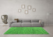 Machine Washable Abstract Green Modern Area Rugs in a Living Room,, wshabs4874grn