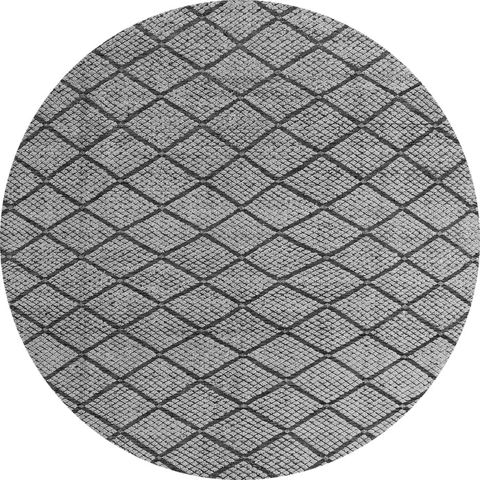Round Machine Washable Abstract Gray Modern Rug, wshabs4874gry