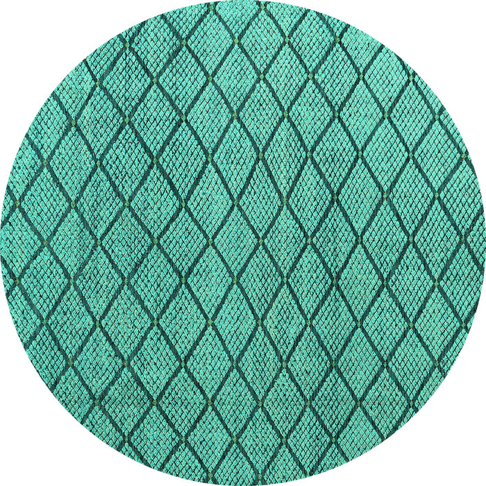 Round Machine Washable Abstract Turquoise Modern Area Rugs, wshabs4874turq