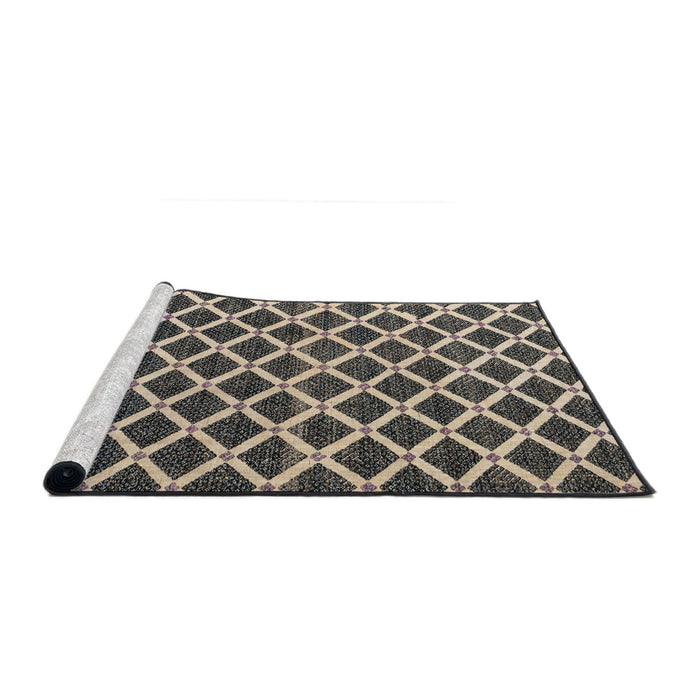 Sideview of Machine Washable Abstract Tan Brown Rug, wshabs4875
