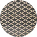 Round Machine Washable Abstract Tan Brown Rug, wshabs4875