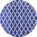 Round Abstract Blue Modern Rug, abs4875blu