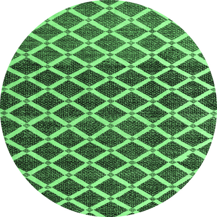 Round Abstract Emerald Green Modern Rug, abs4875emgrn