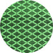 Round Abstract Emerald Green Modern Rug, abs4875emgrn