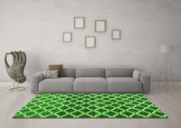 Machine Washable Abstract Green Modern Rug, wshabs4875grn