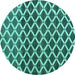 Round Abstract Turquoise Modern Rug, abs4875turq