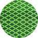 Round Abstract Green Modern Rug, abs4875grn