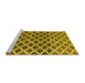 Sideview of Machine Washable Abstract Yellow Modern Rug, wshabs4875yw