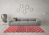 Machine Washable Abstract Red Modern Rug, wshabs4875red