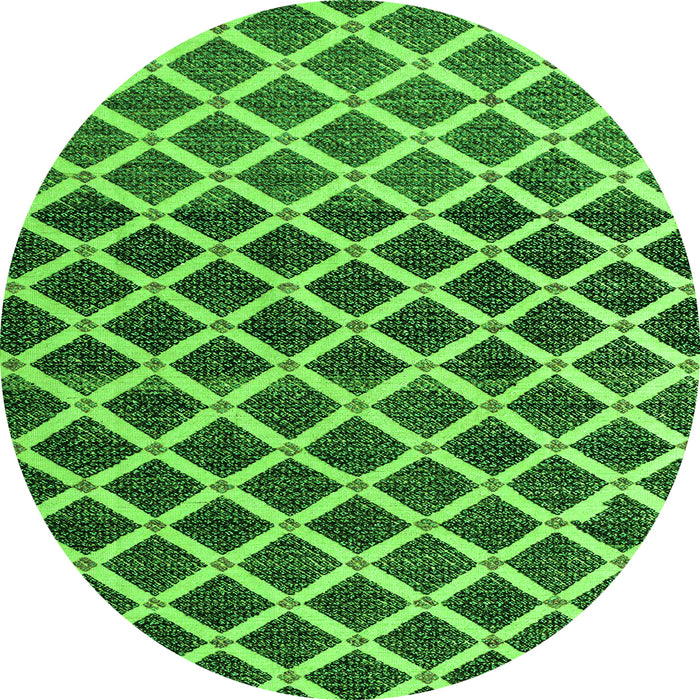 Round Machine Washable Abstract Green Modern Area Rugs, wshabs4875grn