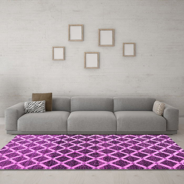 Machine Washable Abstract Pink Modern Rug in a Living Room, wshabs4875pnk