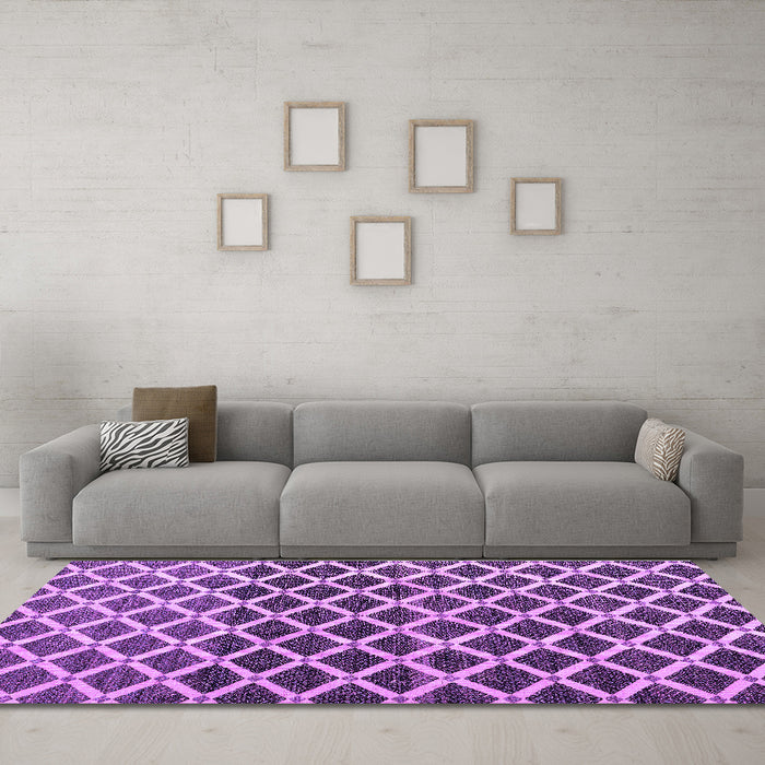 Machine Washable Abstract Purple Modern Area Rugs in a Living Room, wshabs4875pur
