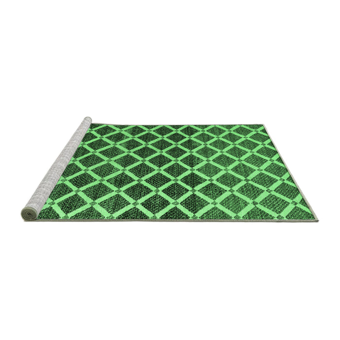 Sideview of Machine Washable Abstract Emerald Green Modern Area Rugs, wshabs4875emgrn