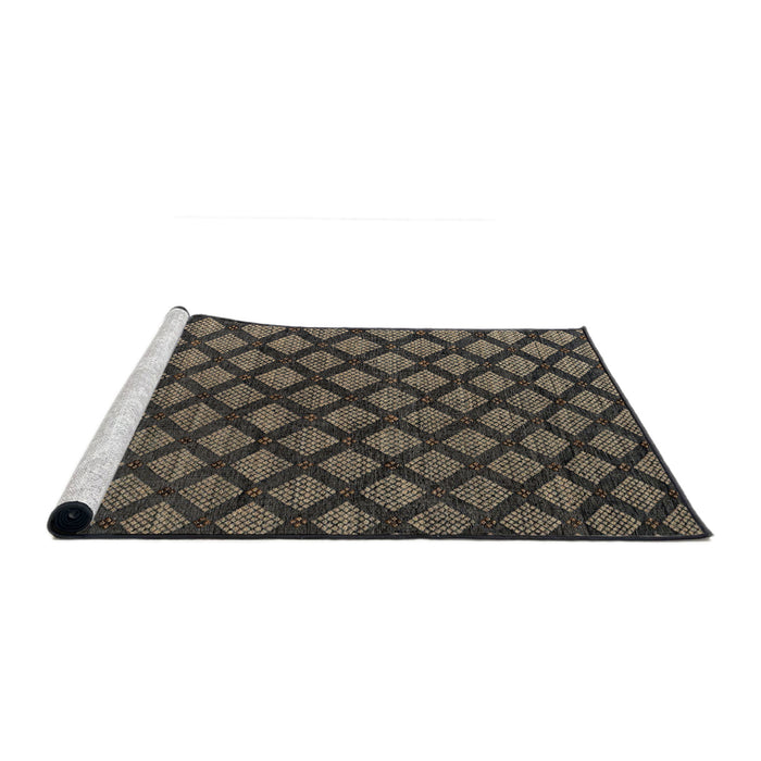 Sideview of Machine Washable Abstract Khaki Green Rug, wshabs4876