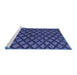 Sideview of Machine Washable Abstract Blue Modern Rug, wshabs4876blu