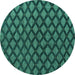 Round Abstract Turquoise Modern Rug, abs4876turq