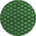 Round Abstract Emerald Green Modern Rug, abs4876emgrn