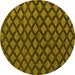 Round Machine Washable Abstract Yellow Modern Rug, wshabs4876yw