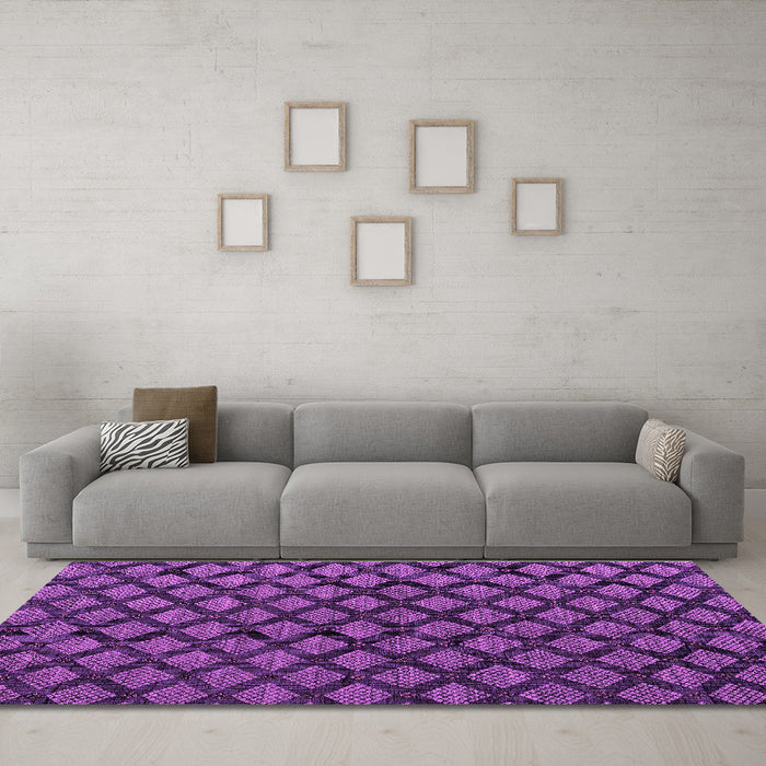 Machine Washable Abstract Purple Modern Area Rugs in a Living Room, wshabs4876pur