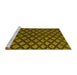 Sideview of Machine Washable Abstract Yellow Modern Rug, wshabs4876yw