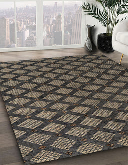 Machine Washable Abstract Khaki Green Rug in a Family Room, wshabs4876