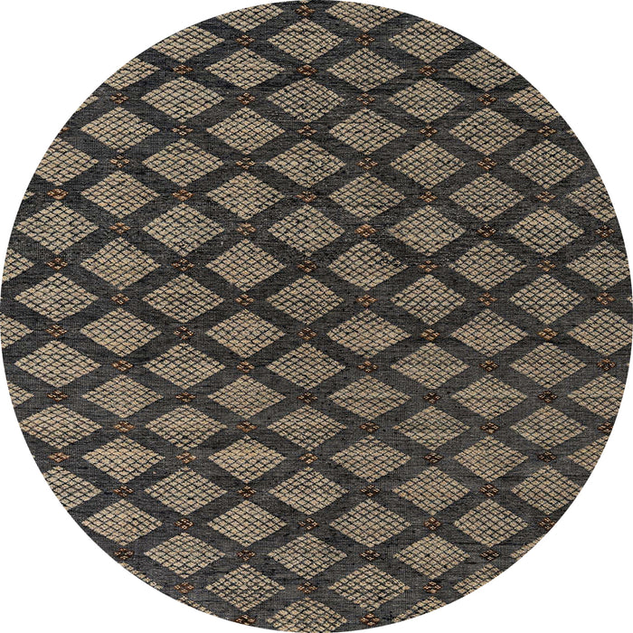 Round Abstract Khaki Green Modern Rug, abs4876