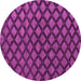 Round Machine Washable Abstract Pink Modern Rug, wshabs4876pnk