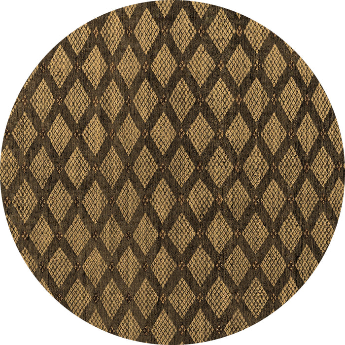 Round Abstract Brown Modern Rug, abs4876brn