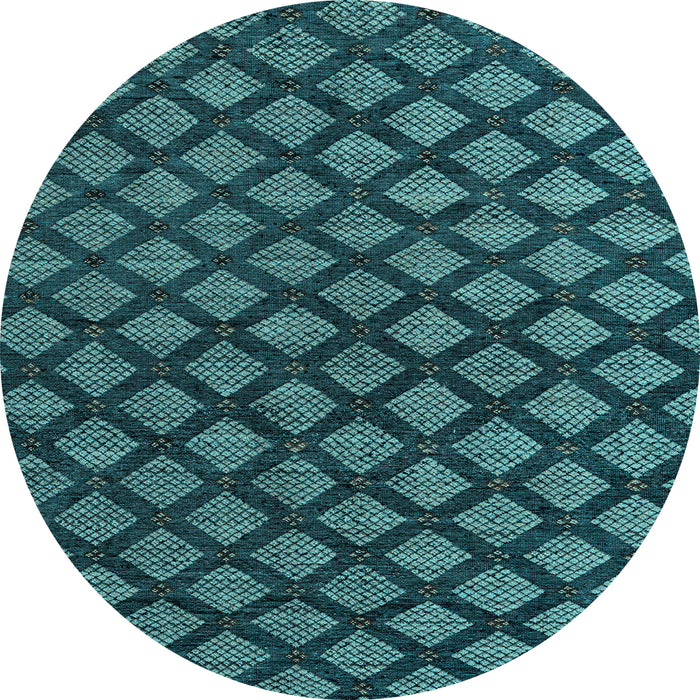 Round Abstract Light Blue Modern Rug, abs4876lblu